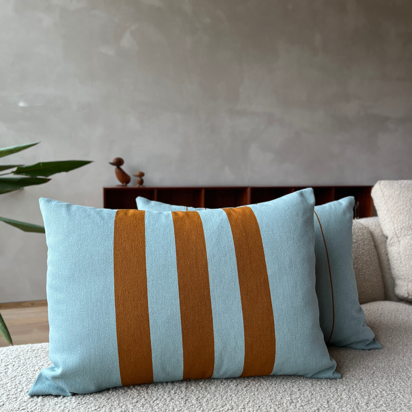 Baenk-in-house Kussen 50 x 70 cm - Lichtblauw/bruin