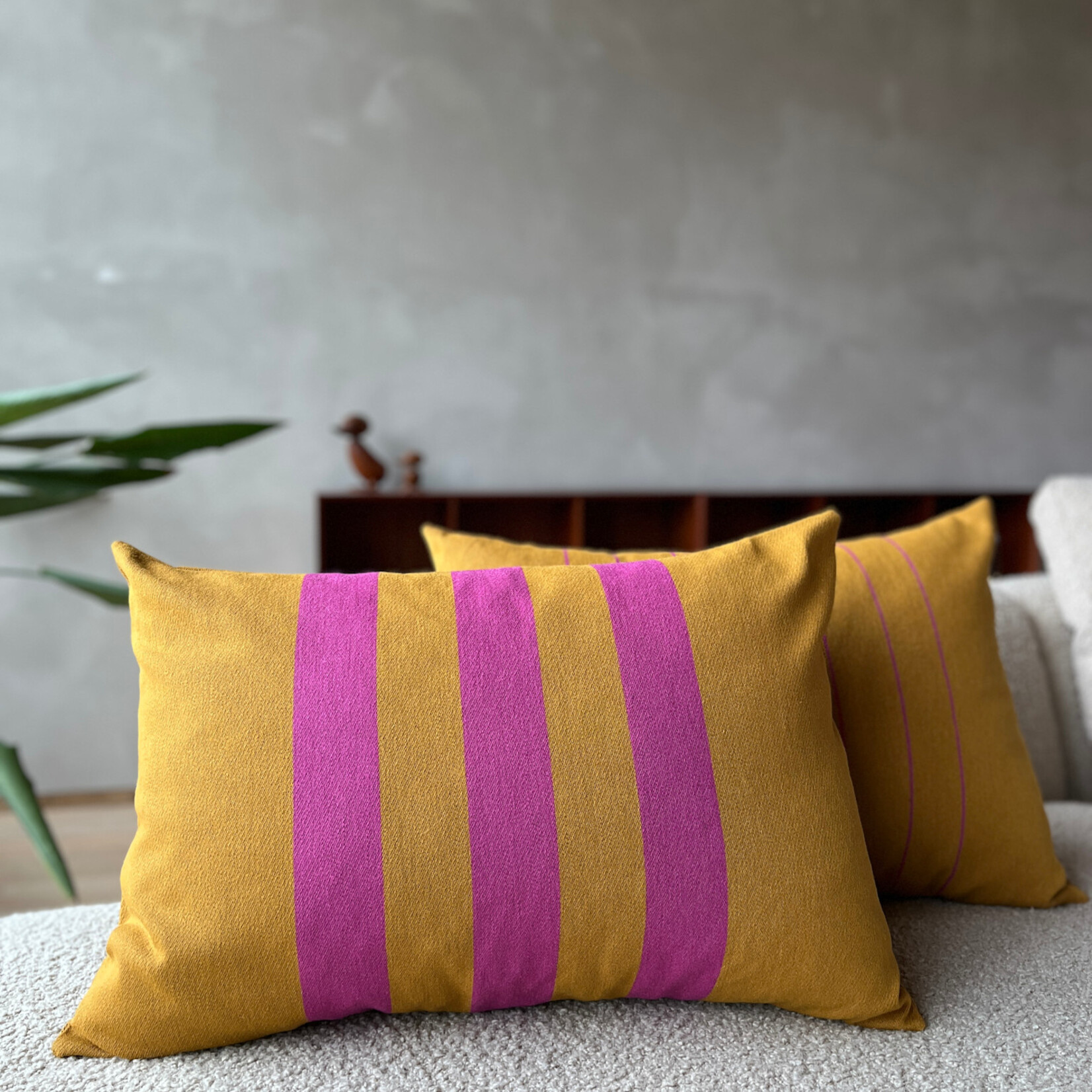 Kussen 50 x 70 cm - Geel/roze