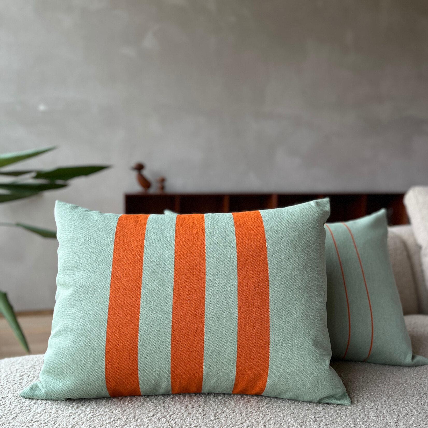 Kussen 50 x 70 cm - Lichtgroen/oranje