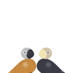 Kay Bojesen Kay Bojesen - lovebirds zwart/oker