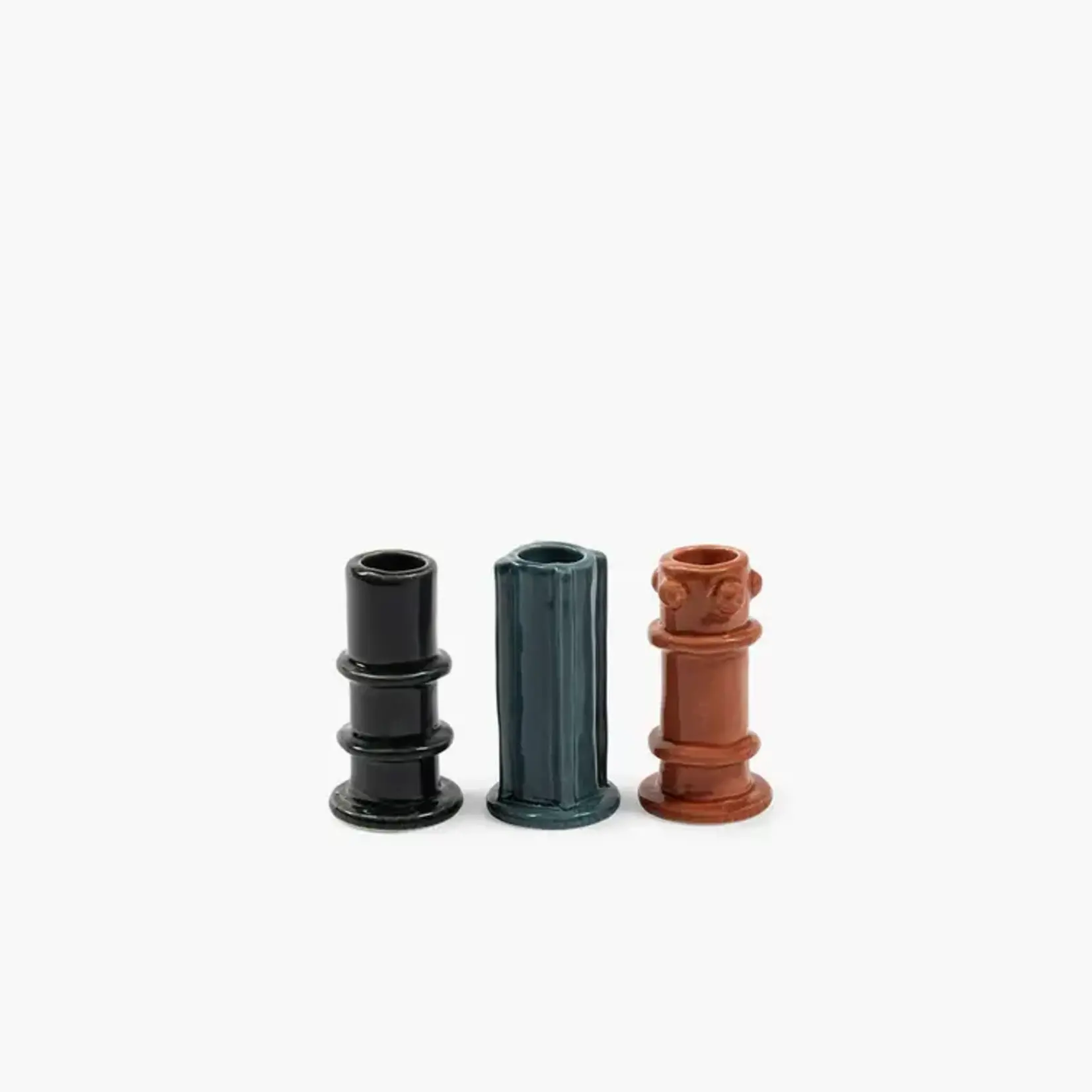 Kandelaar 03 – geglazuurd Molly - set 3 stuks