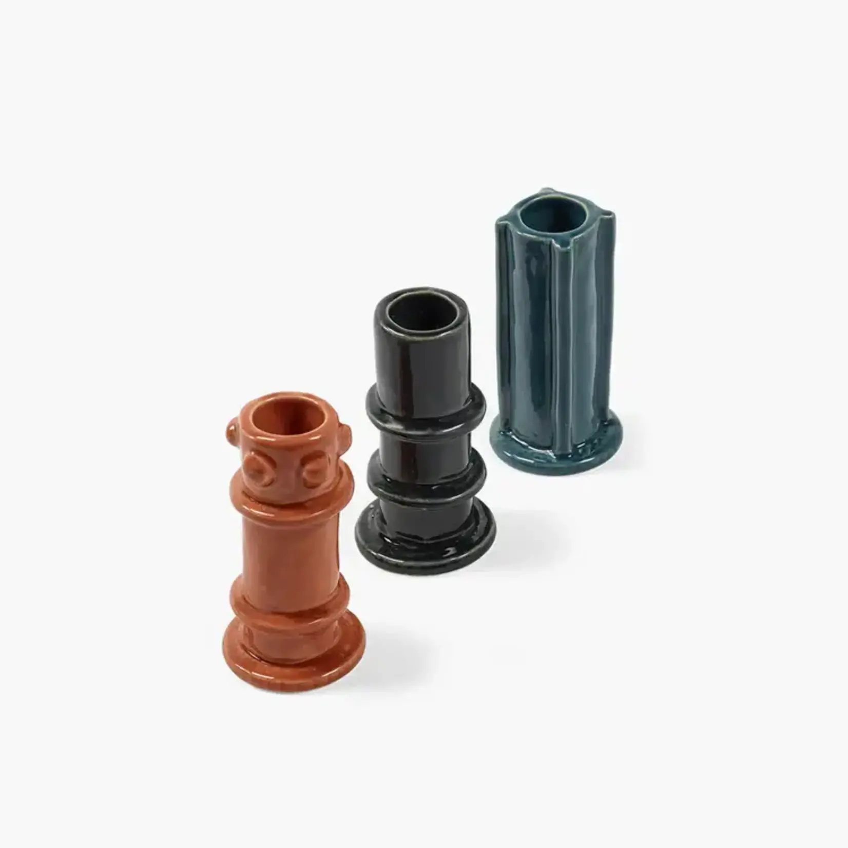 Kandelaar 03 – geglazuurd Molly - set 3 stuks