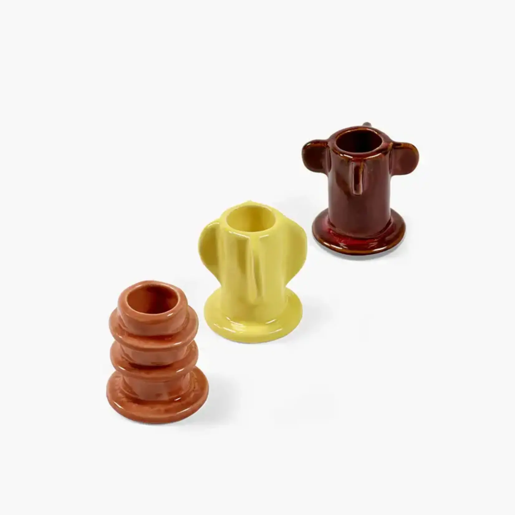 Kandelaar 02 – geglazuurd Molly - set 3 stuks