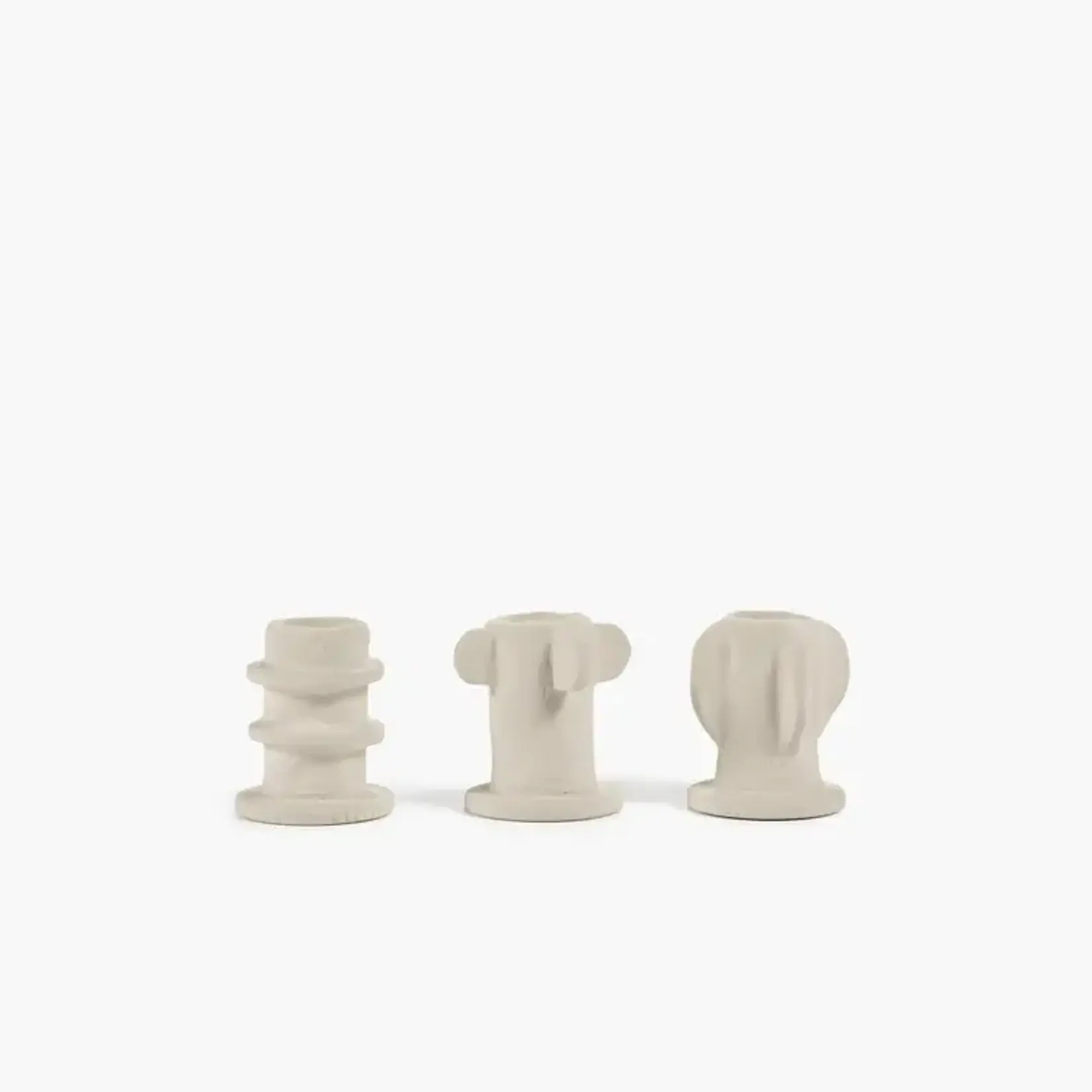 Kandelaar 02 –  beige Molly - set 3 stuks