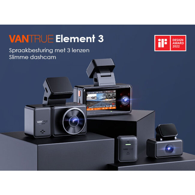 Vantrue E3 Triple 3CH 2K QuadHD Wifi GPS