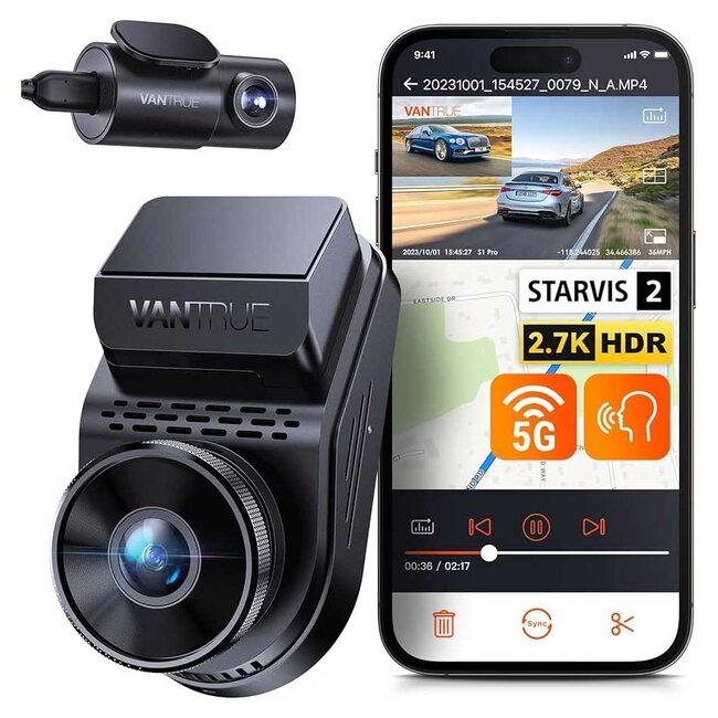 Vantrue S1 Pro Dual 2.7K Wifi GPS