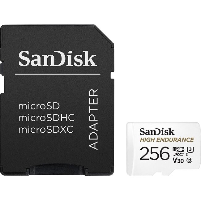 Sandisk 256gb High Endurance U3 V30 microSD kaart