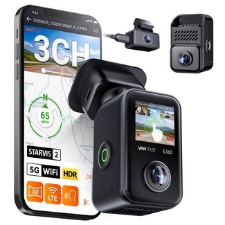 Vantrue Vantrue E360 Plus Cloud 5K 3CH Wifi GPS 360 graden dashcam