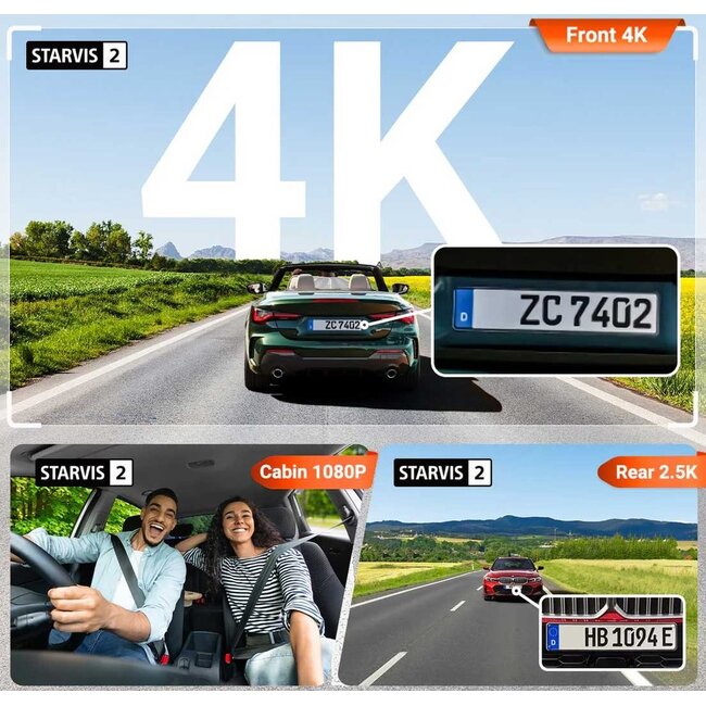 Vantrue N4 Pro S Cloud 3CH 4K Wifi GPS dashcam