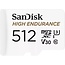 Sandisk 512gb High Endurance U3 V30 microSD kaart