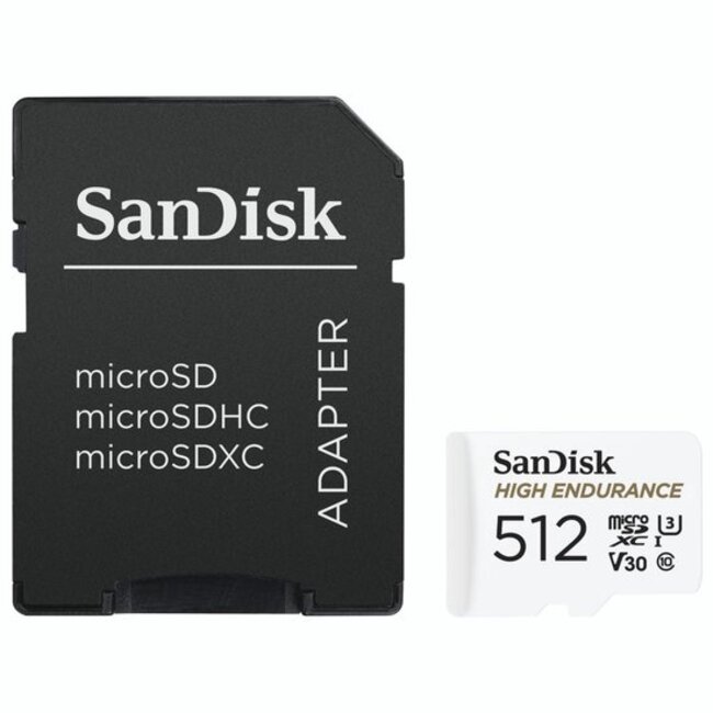 Sandisk 512gb High Endurance U3 V30 microSD kaart