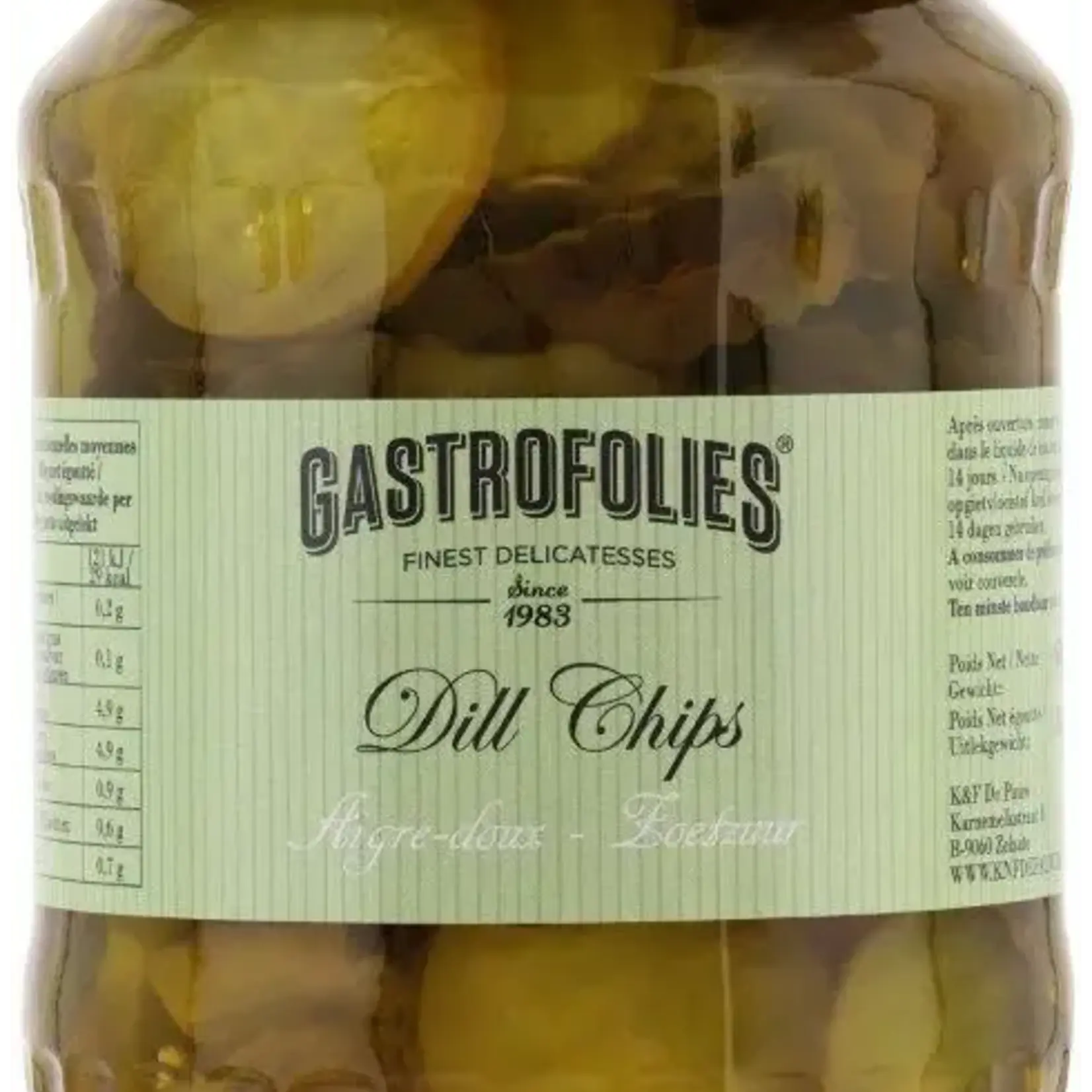 Gastrofolies Dill Chips (Augurk Gesneden) 720ml