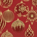 Kerstballen Rood/Goud Servetten 20 stuks
