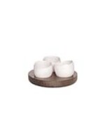 Cosy & Trendy Bao Aperoset Basis Hout - 3 Potjes Wit