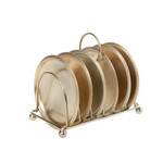 Cosy & Trendy Houder met 6 Onderzetters Goud