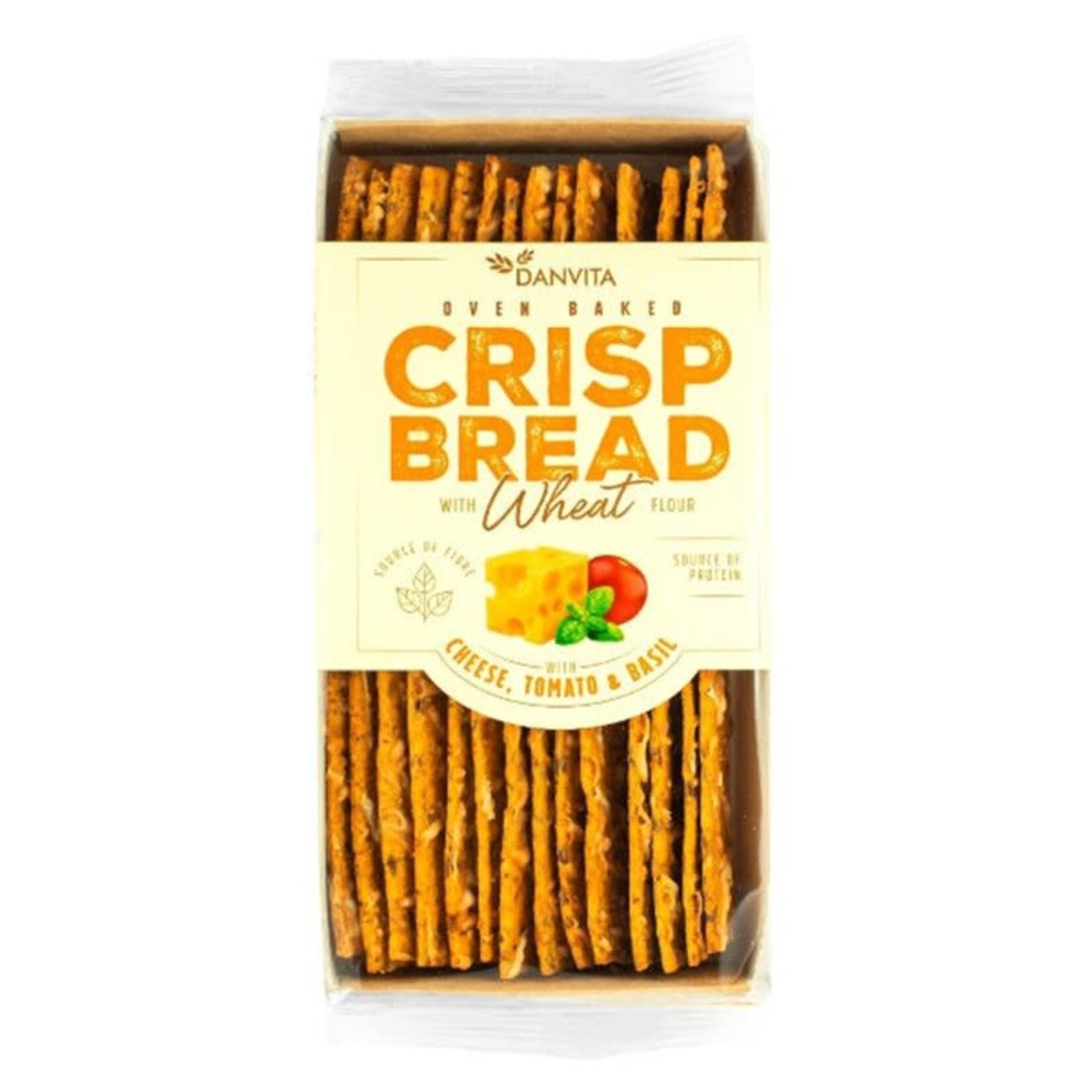 Crispbread Wheat with Cheese, Tomato & Basil 130g