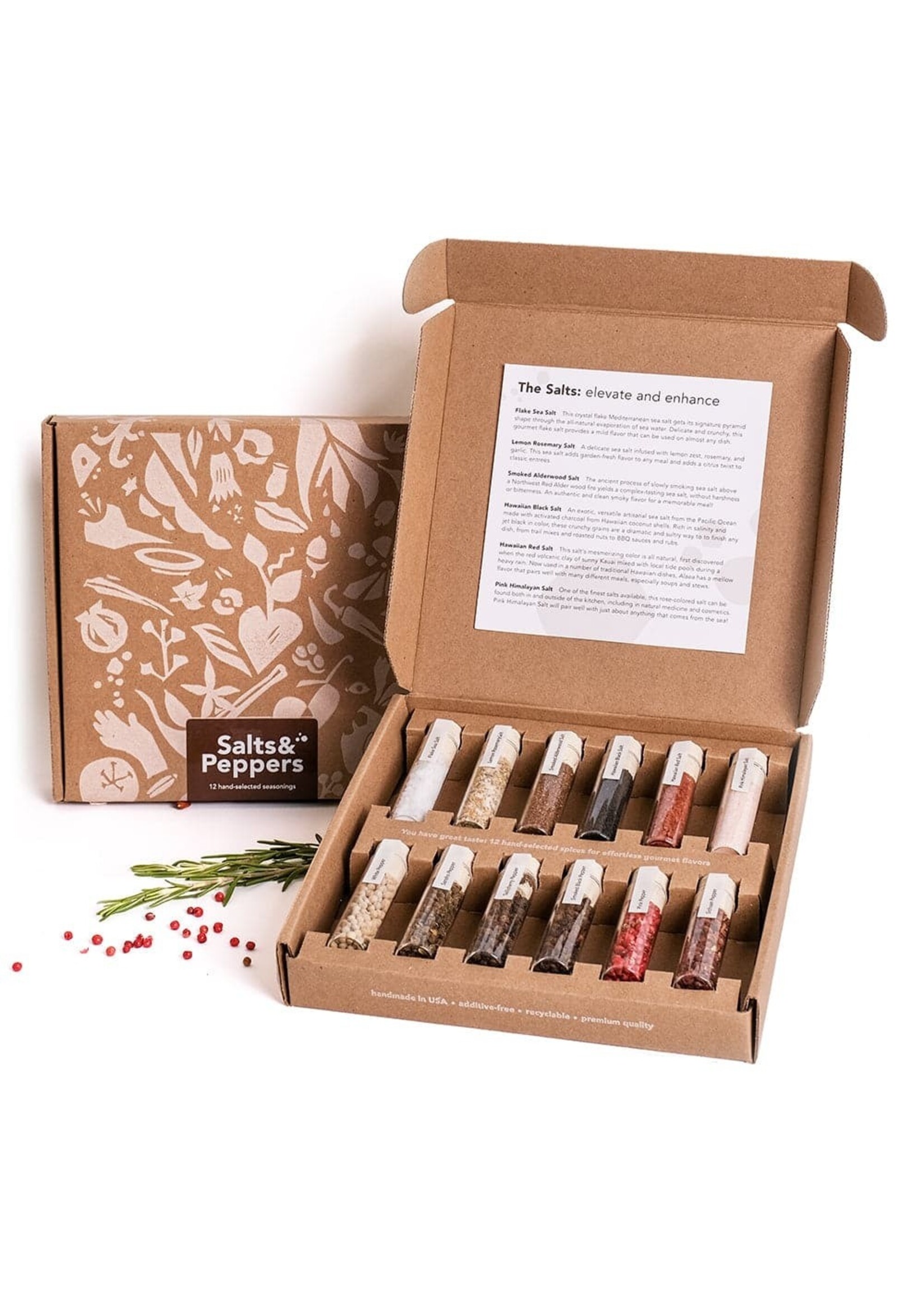 Craftly Salts & Peppers 12 Hand-Selected Seasonings 150g