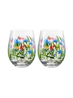 Flora Tumbler Glass Flowerfield 2-Pack Giftbox