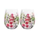 Flora Tumbler Glass Berries 2-Pack Giftbox