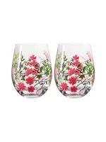 Flora Tumbler Glass Berries 2-Pack Giftbox