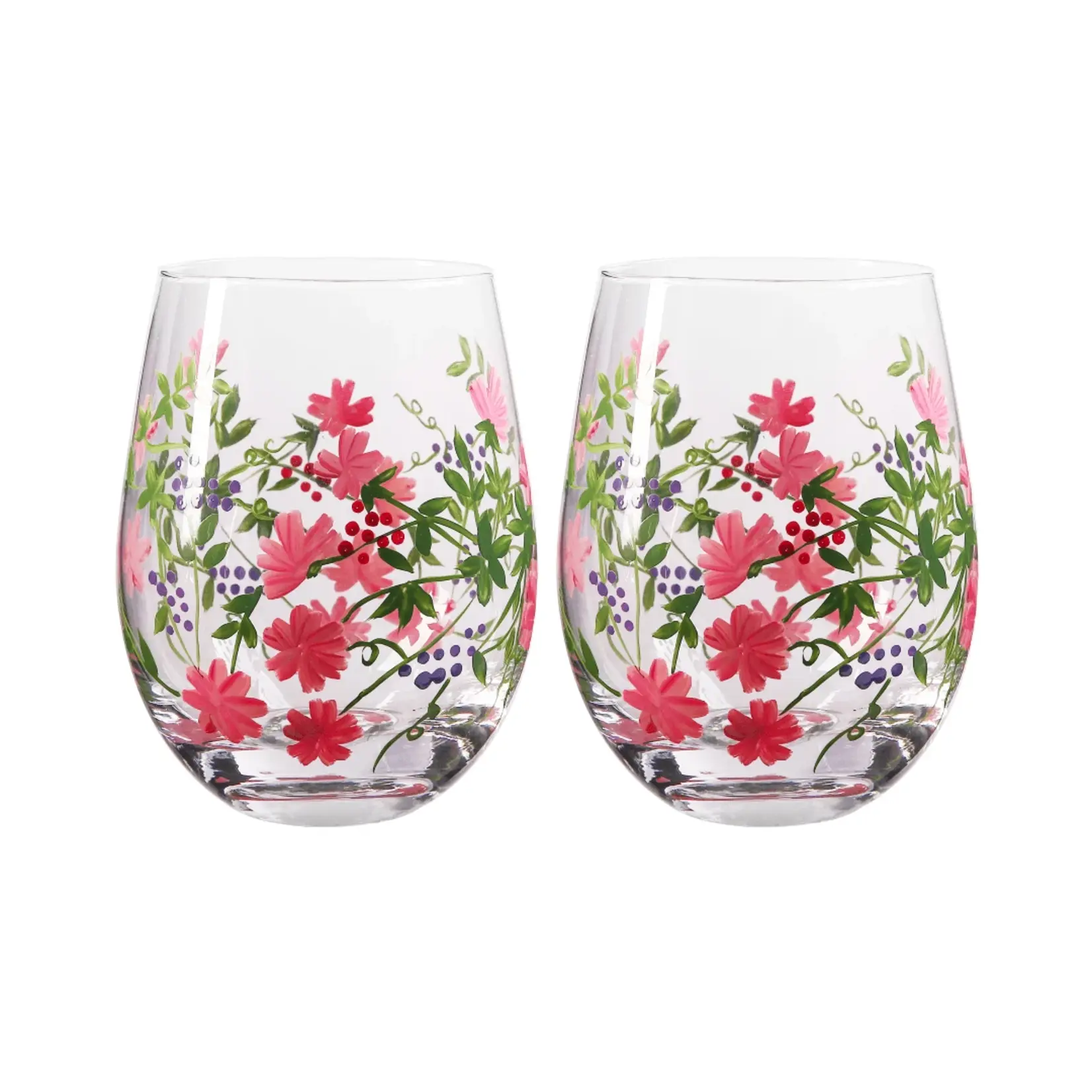 Flora Tumbler Glass Berries 2-Pack Giftbox