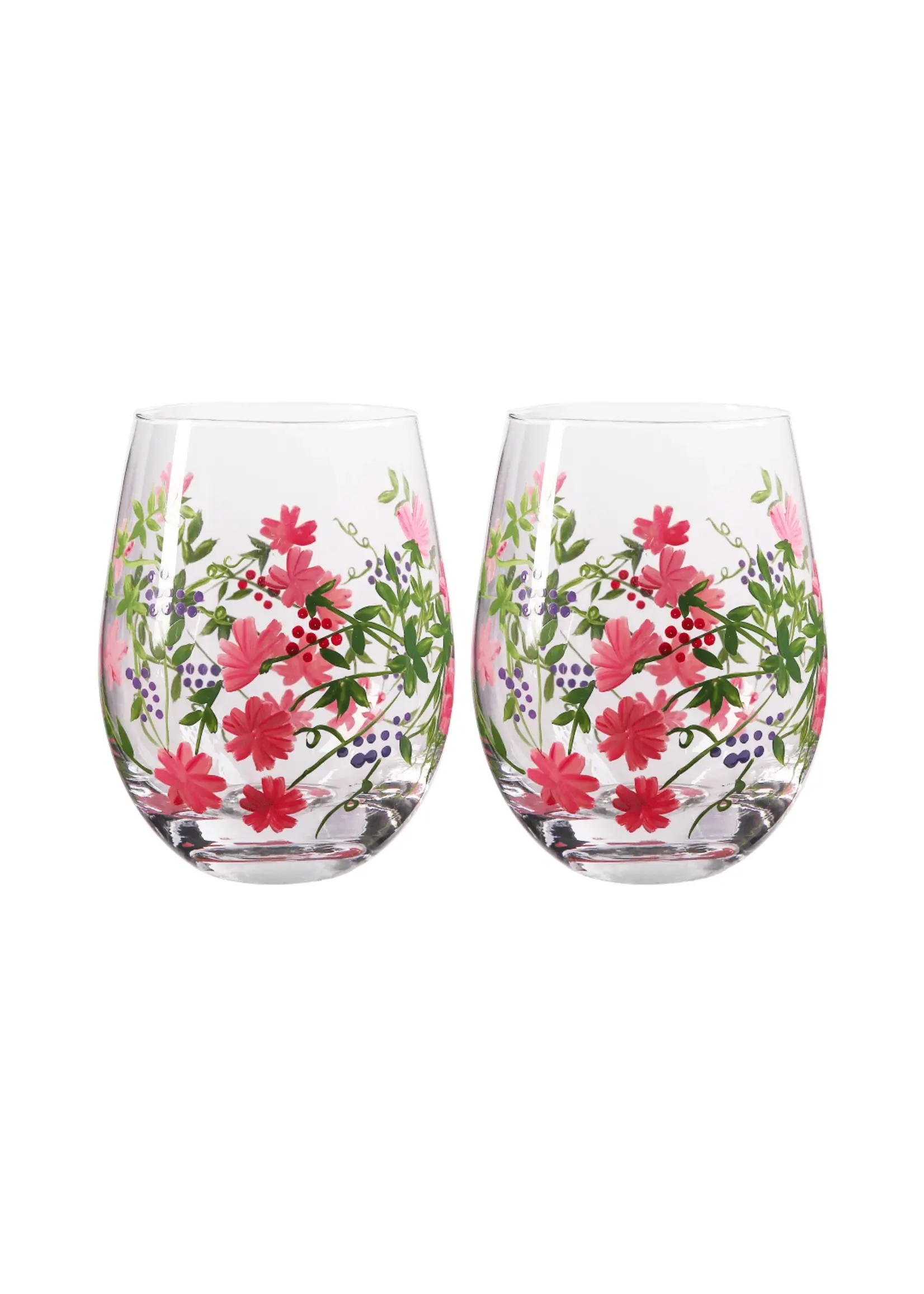 Flora Tumbler Glass Berries 2-Pack Giftbox
