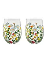 Flora Tumbler Glass Meadowsweet 2-Pack Giftbox