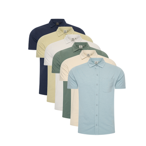 Mario Russo Mario Russo Jersey Shirt voor Heren - Met Borstzak