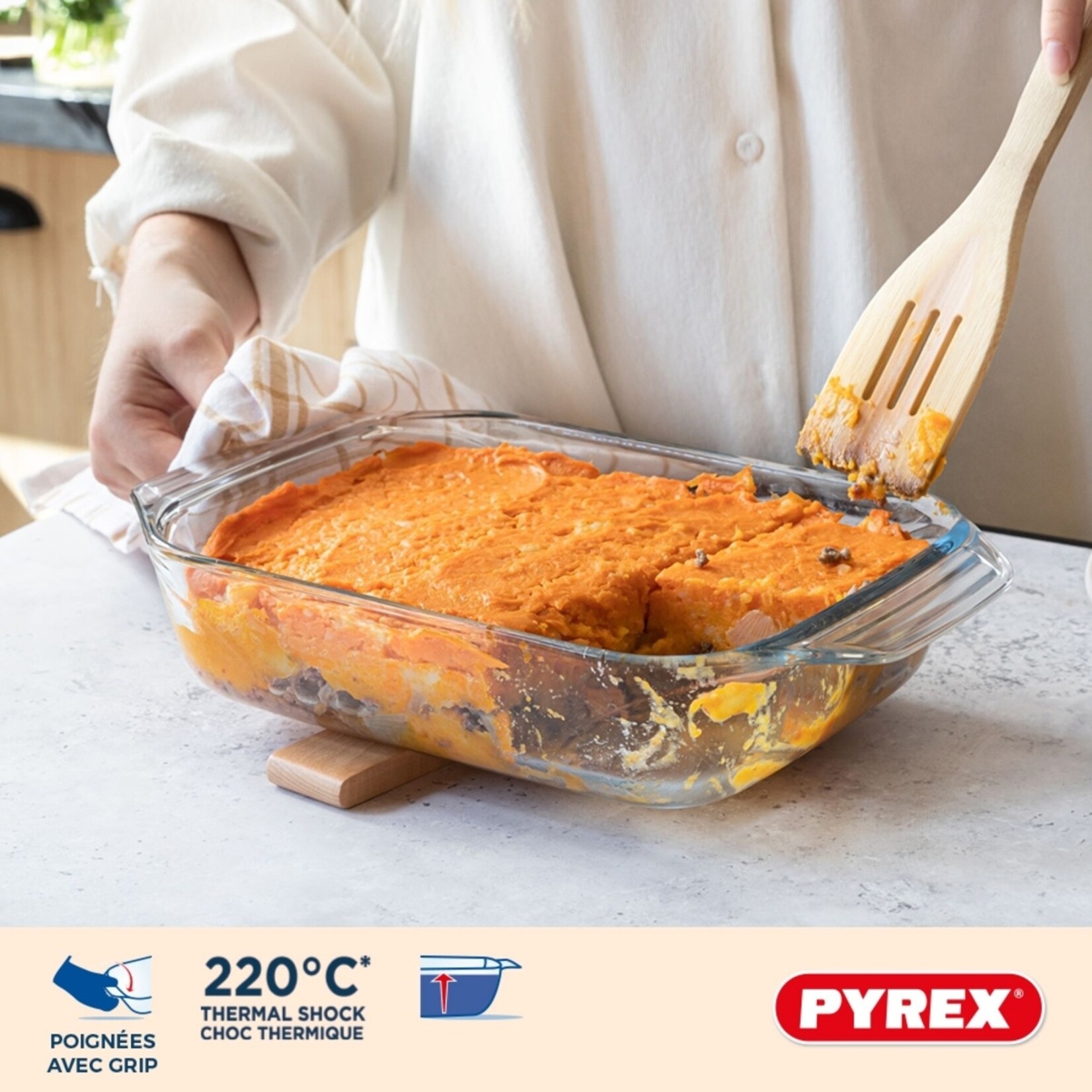 Pyrex Pyrex Essentials Rechthoekige Ovenschalen van Transparant Glas - Set van 2