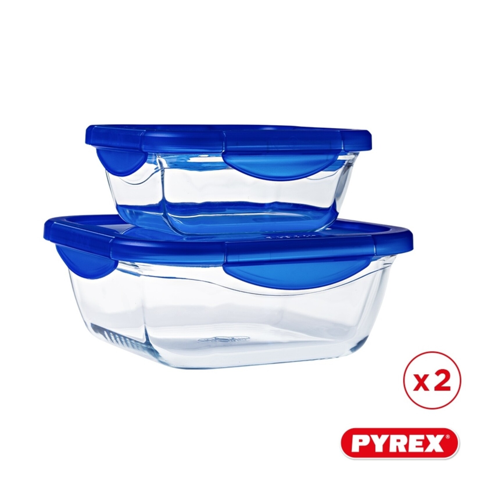 Pyrex Pyrex Cook & Go Vierkante Schalen van Glas met Deksel