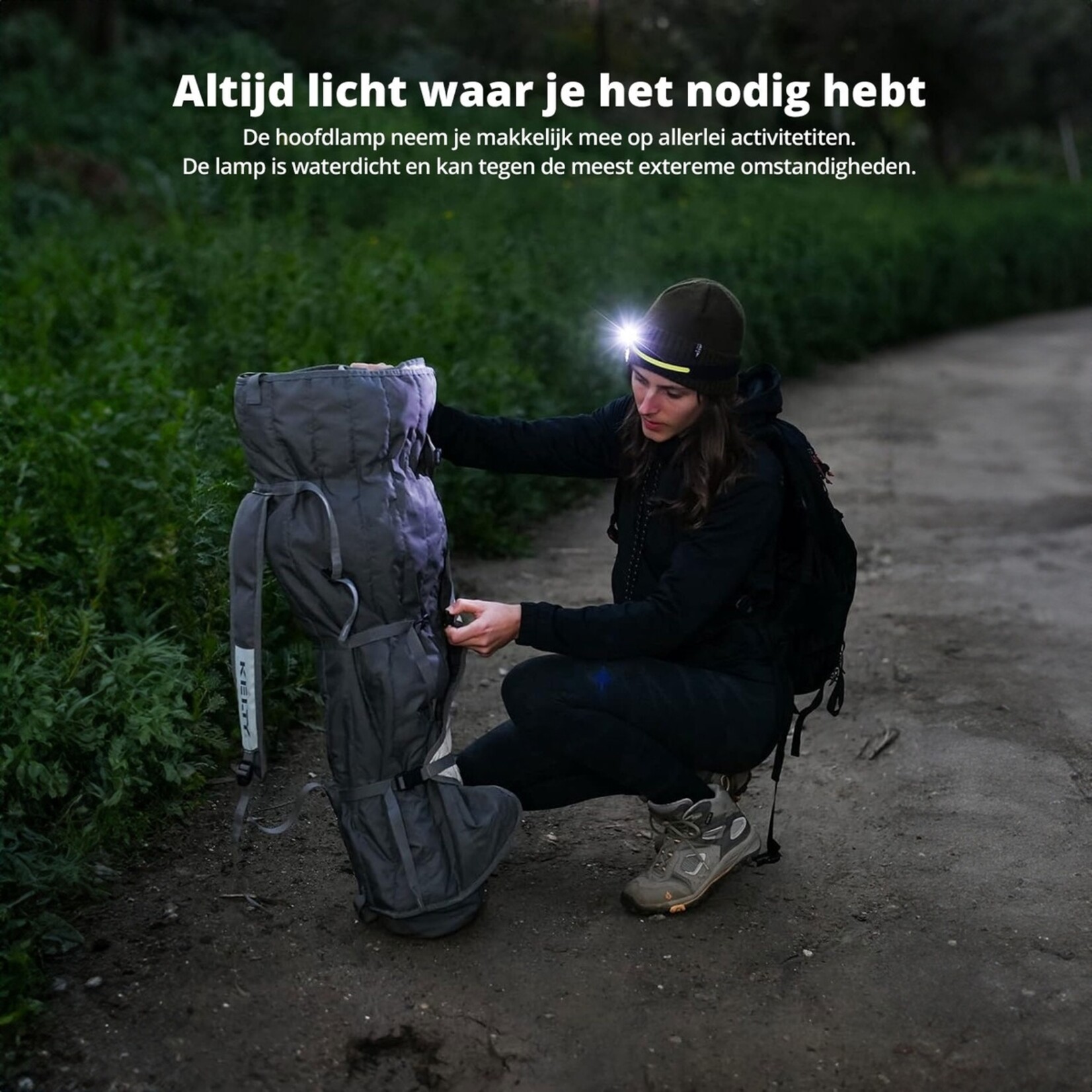 FlinQ FlinQ Oplaadbare LED Hoofdlamp met Sensor – Hoofdband met Verlichting