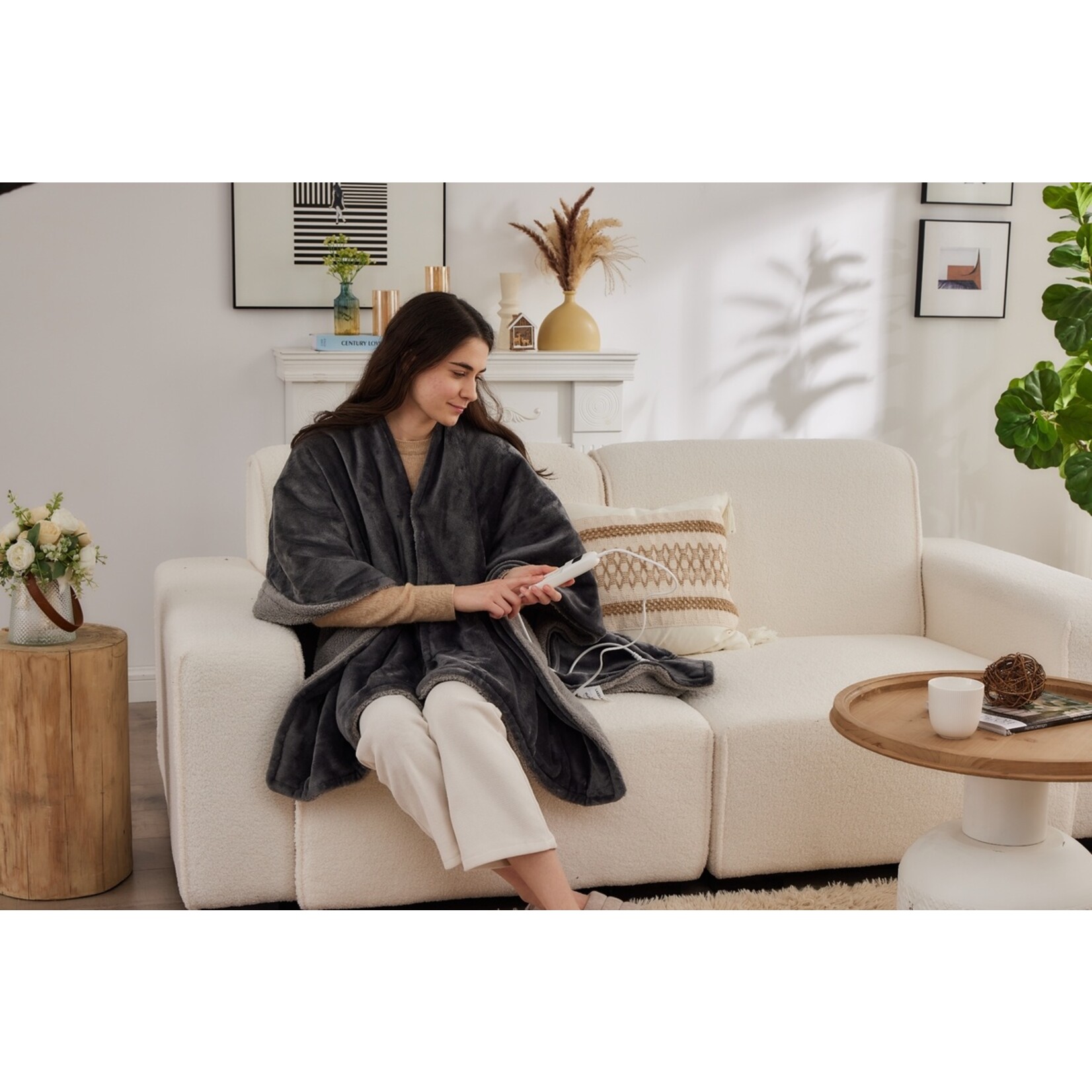 BREND BREND BR-2220 Elektrische Deken en Poncho - Fleece Plaid