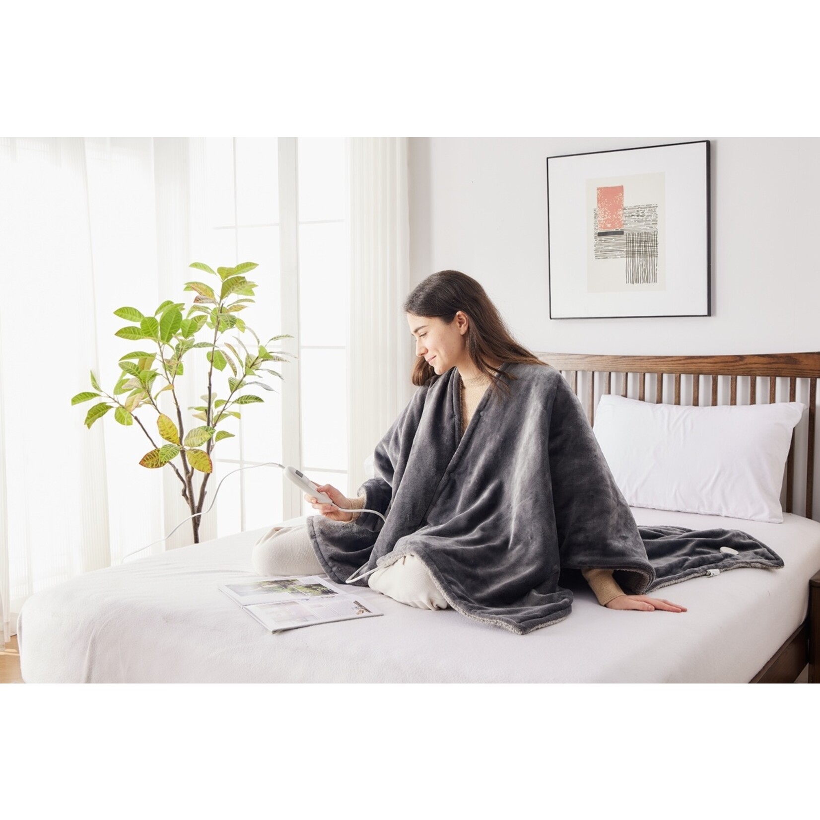 BREND BREND BR-2220 Elektrische Deken en Poncho - Fleece Plaid