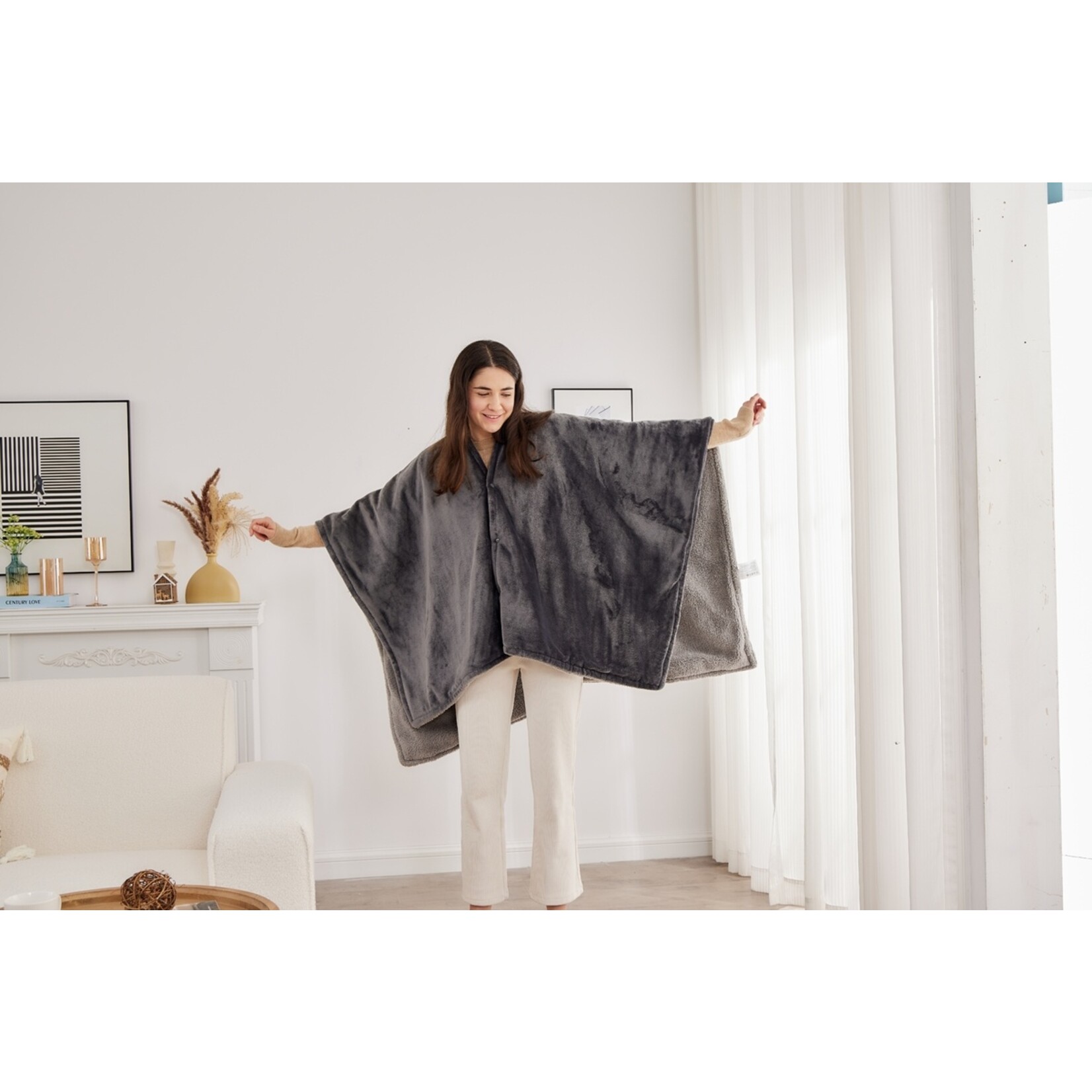 BREND BREND BR-2220 Elektrische Deken en Poncho - Fleece Plaid