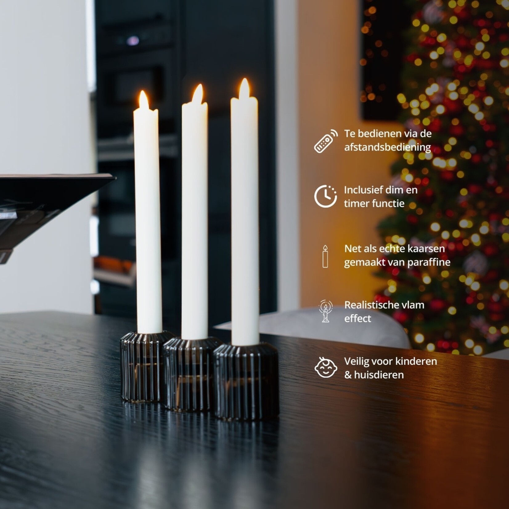 FlinQ FlinQ LED Taper Candles LED Dinerkaarsen - Set van 6 Stuks