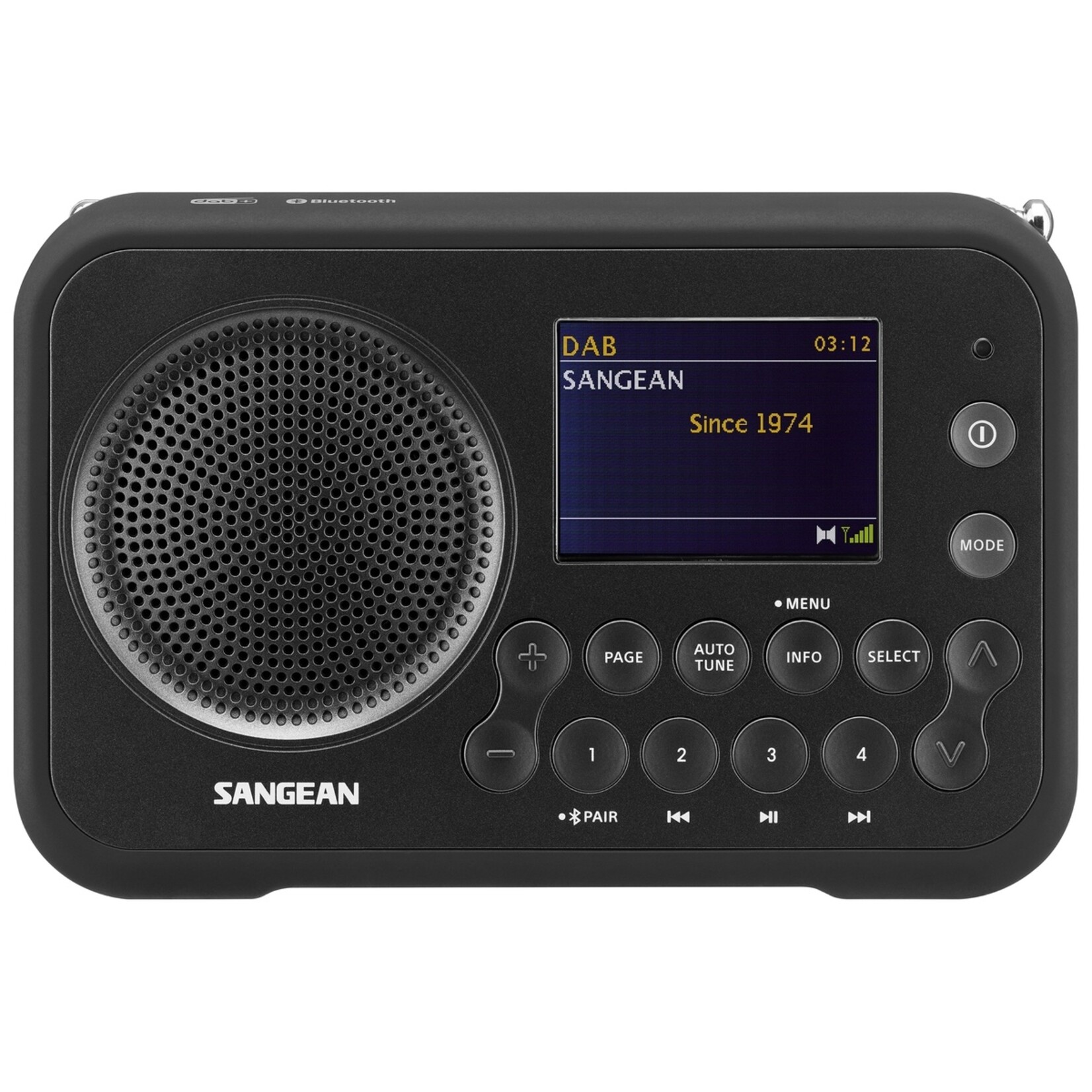 Sangean Draagbare Digitale Radio met DAB+/FM-DRS en Bluetooth - 40 Voorkeurszenders