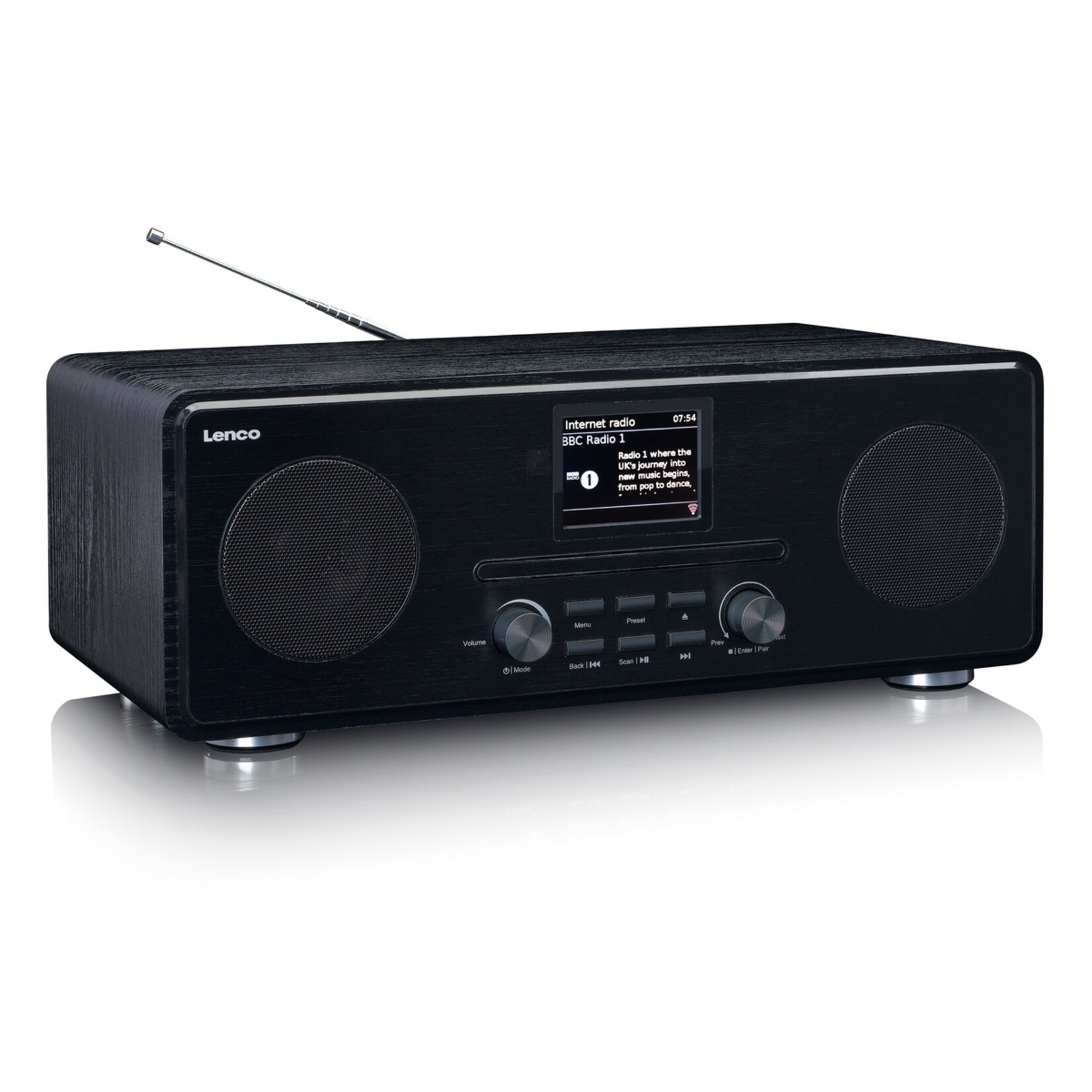 Lenco Lenco DIR-261BK DAB+/FM Radio - Internetradio met CD-speler en Bluetooth