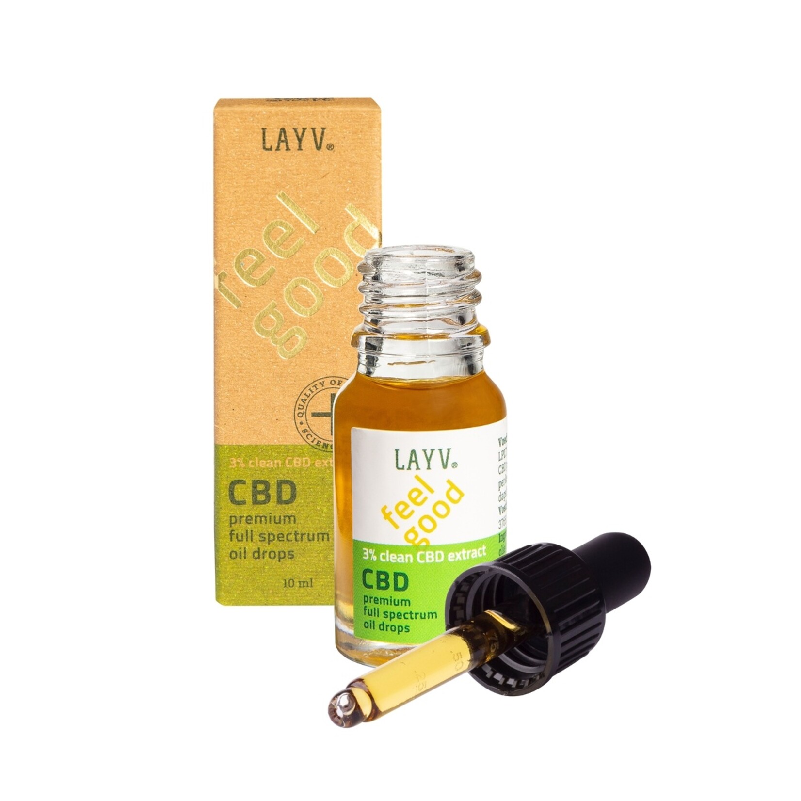 Layv LAYV® Extra Virgin CBD Olie 3% met Milde Smaak [300 mg CBD]