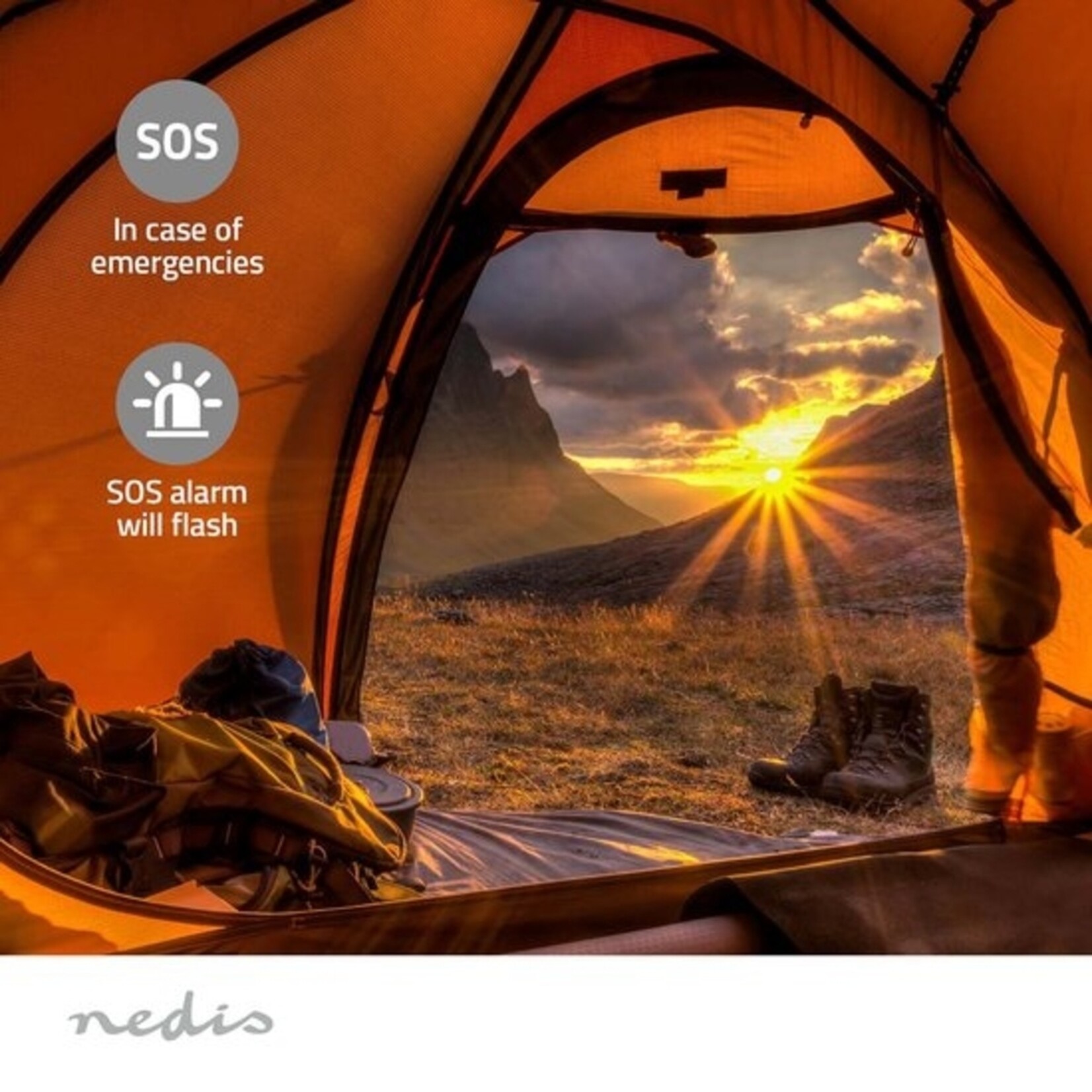 Nedis Nedis DAB+/FM Draagbare Noodradio – Zonnepaneel, USB-C en Handdynamo