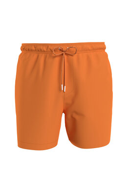 Calvin Klein Orangefarbene Badeshorts mit mittelhohem Kordelzug