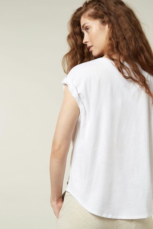 10Days Weißes V-AUSSCHNITT-T-SHIRT