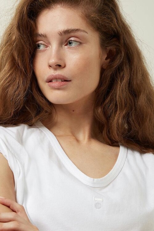 10Days Weißes V-AUSSCHNITT-T-SHIRT