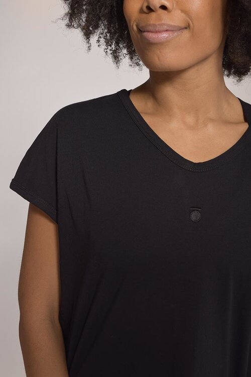 10Days Schwarzes V-AUSSCHNITT T-SHIRT