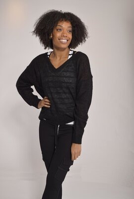 10Days Schwarzer DER DÜNNE PULLOVER
