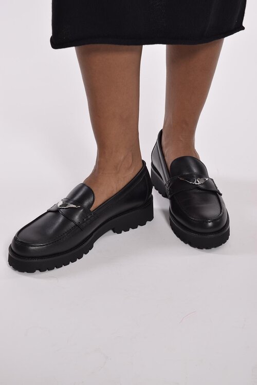 Zadig & Voltaire Noir Joecassin Semy-Shiny Kalbsleder