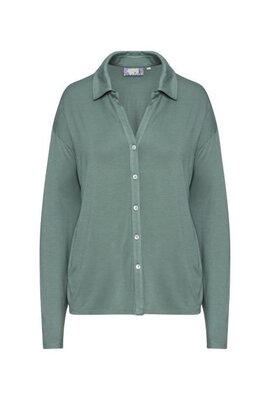 Essenza Homewear Grünes Langarmshirt Kae Uni