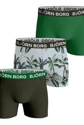 Bjorn Borg Grüner Stretchboxer aus Baumwolle im 3er-Pack