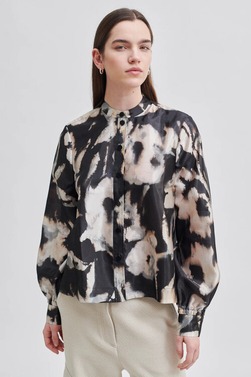 Second Female Schwarzes Weiches Hemd