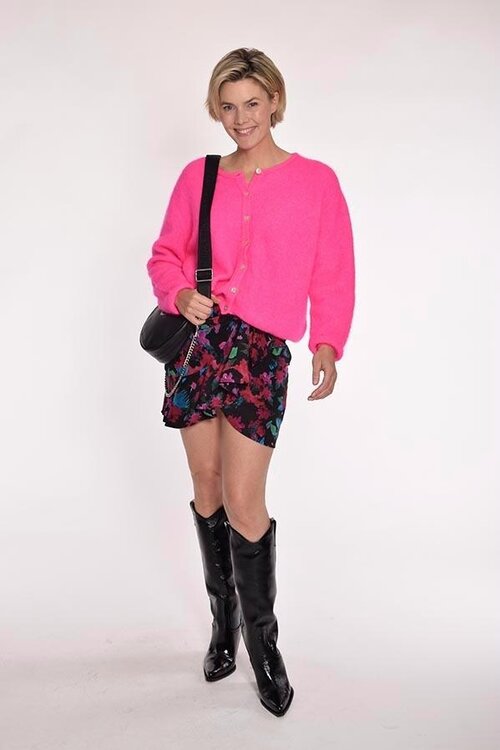 American Vintage Rose Fluo Strickweste