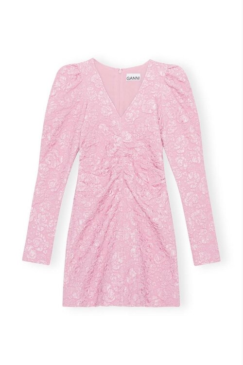 Ganni Rosa Stretch-Minikleid